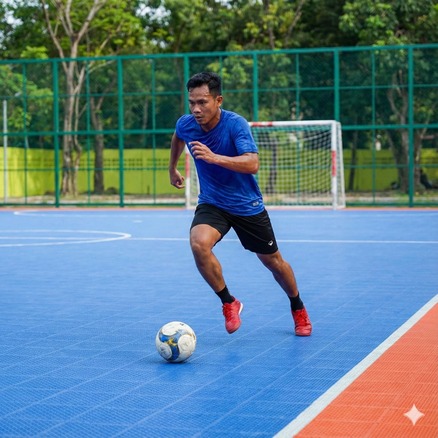 Uomo che gioca a calcio a 5