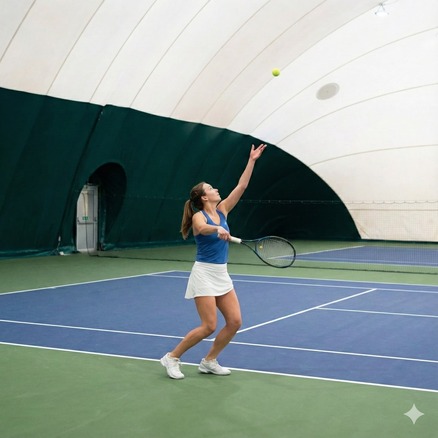 Donna che gioca a tennis