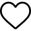 Icona di un cuore senza riempimento